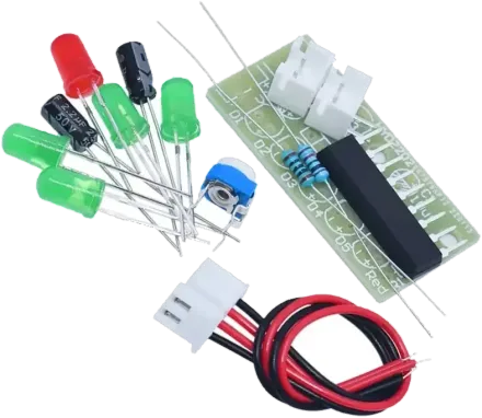 مجموعة مؤشر مستوى الصوت بـ 5 مصابيح LED - تعلّم اللحام على لوحة PCB