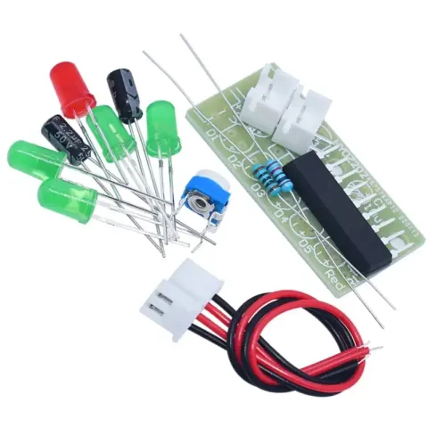 مجموعة مؤشر مستوى الصوت بـ 5 مصابيح LED - تعلّم اللحام على لوحة PCB
